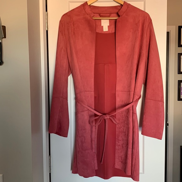 H&M Faux Suede Jacket Limited Edition Raspberry Red - Picture 4 of 9